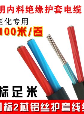 农网改造防老化国标4 6 10平方 16 25平方双芯铝线2芯电缆护套线