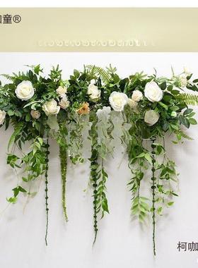 仿真藤蔓蓝色挂花仿真花挂墙墙面十里红妆婚庆用品头花麦太麦太保