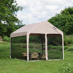 户外露营网纱帐篷遮阳棚雨棚摆摊帐篷手动四脚雨棚防蚊虫庭院花园