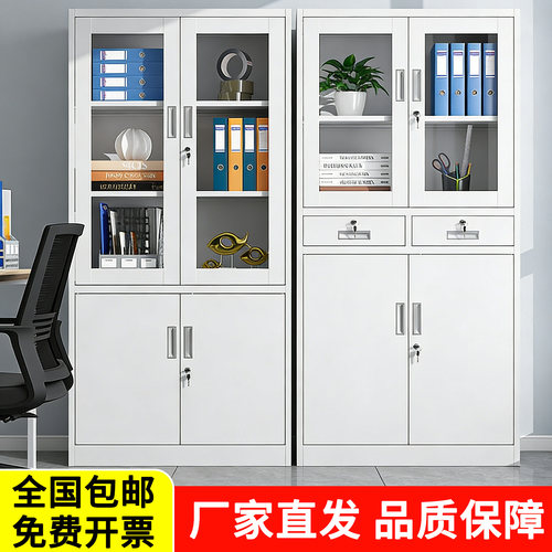 办公室铁皮文件柜档案资料柜财务凭证柜抽屉带锁收纳柜铁质文件柜