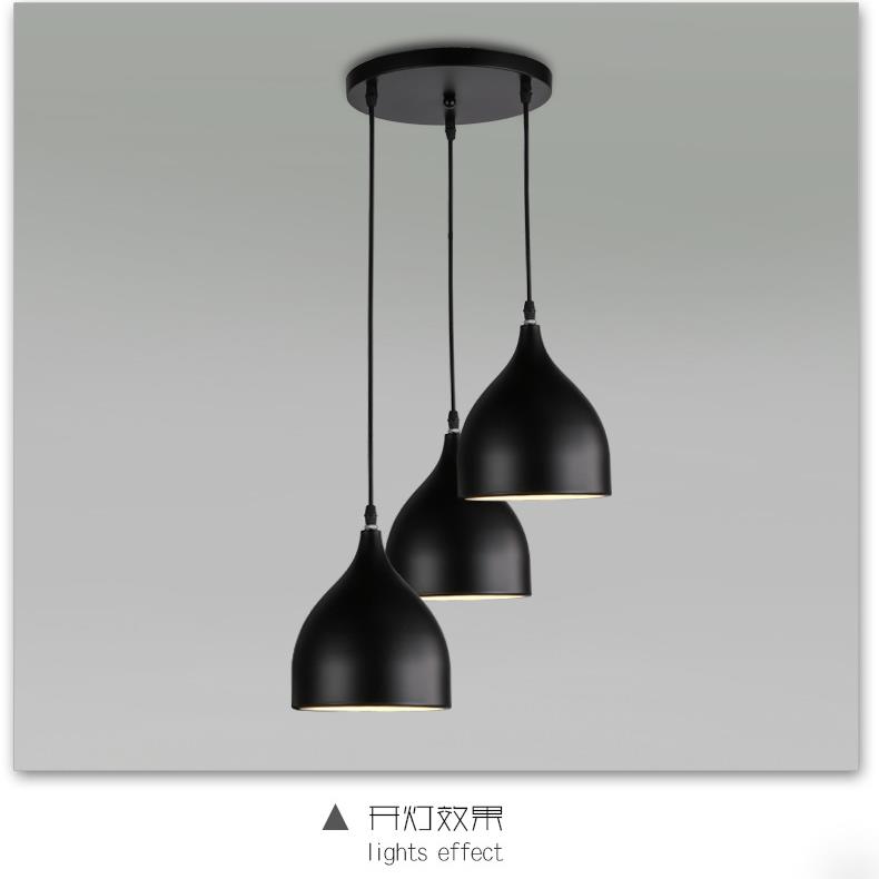 厂家货源现代简约餐吊灯铝材三头餐厅吊灯黑色白色饭厅灯餐桌吊灯