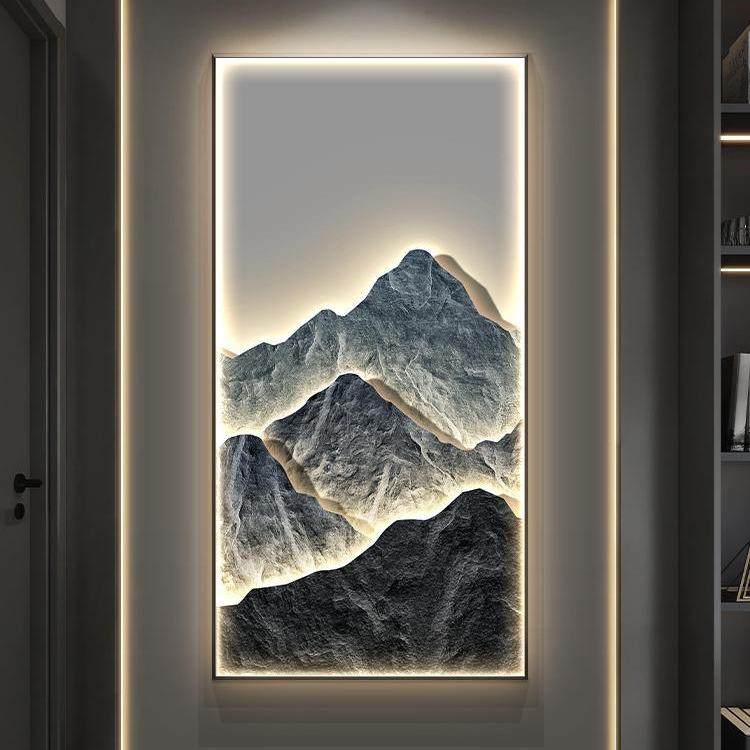 背有靠山玄关装饰画入户门走廊过道挂画竖版高档轻奢客厅壁画灯画,电子元器件市场,其它元器件,淘宝优惠券,粉丝福利购,淘宝优惠卷