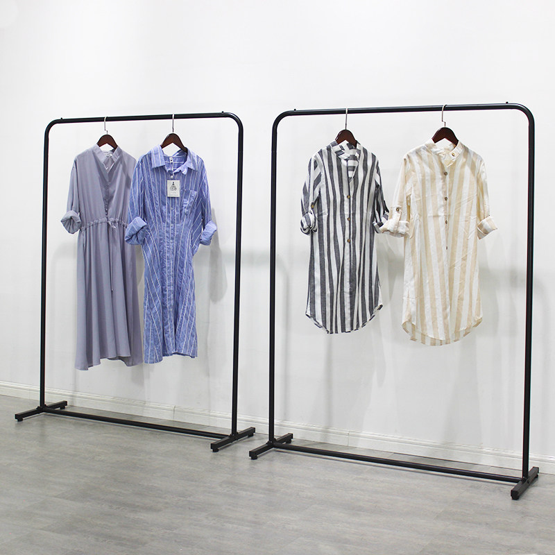 服装店展示架落地式挂衣架货架男女童装店陈列架金属方管包架正挂