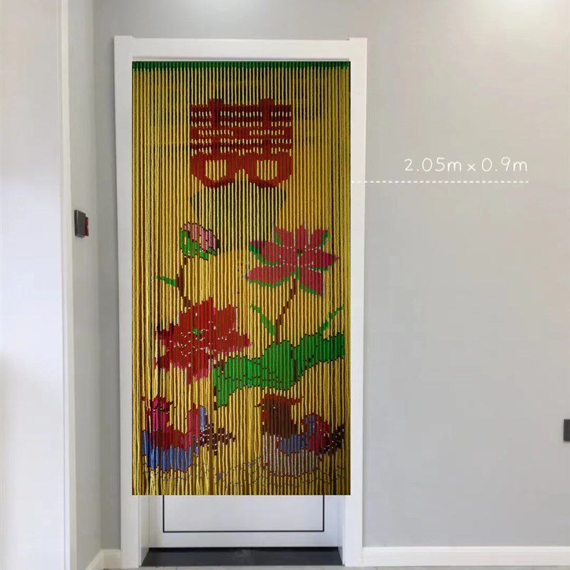 手工亚克力门帘 玄关复古珠帘隔断卫生间挡帘装饰田园风格挂帘屏