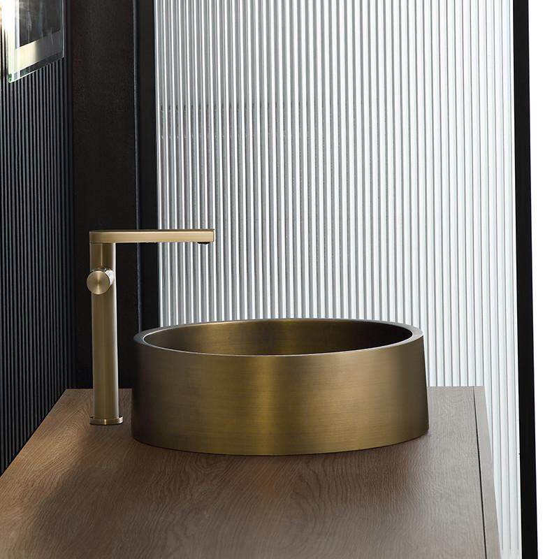 壮钢仿古铜色不锈钢台上民宿单酒店复古新洗脸盆盆洗手盆中式盆