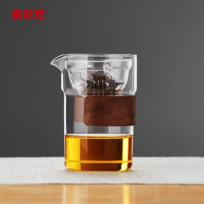 美斯尼玻璃公道杯耐高温加厚分茶器高档小青柑泡茶壶茶具手抓茶海