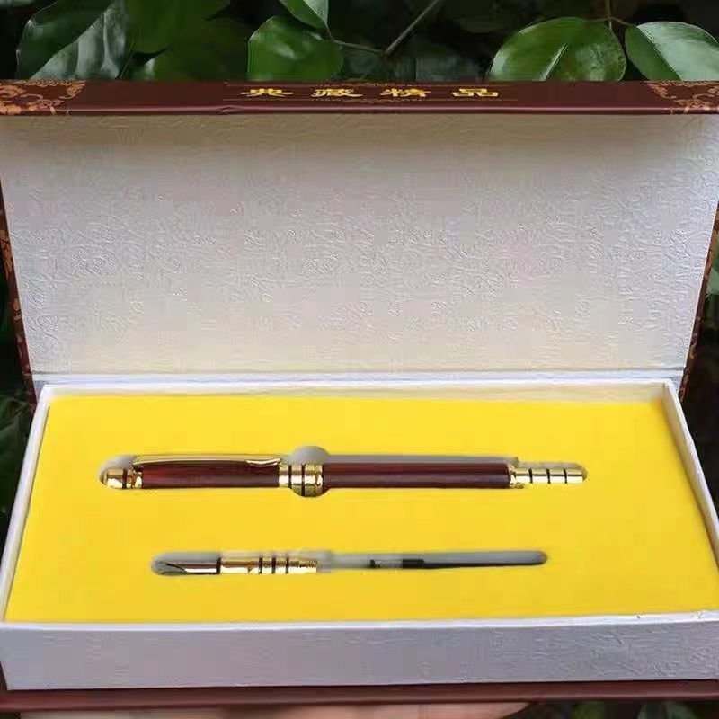 大叶楠木工艺笔用楠木钢笔圆珠签字笔酸枝黑檀紫檀木质钢笔水波