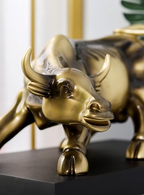 招财牛摆件华尔街牛家居工艺品装饰品办公室桌面摆设开业商务礼品