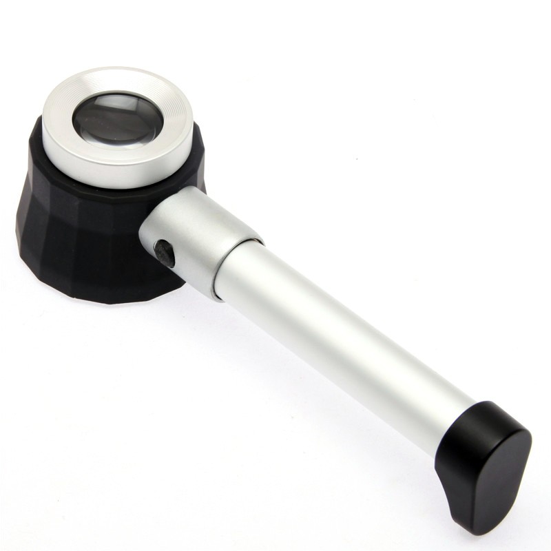 沪镜手持式led灯带刻度10倍光学放大镜鉴定烟斗型袖珍放大镜