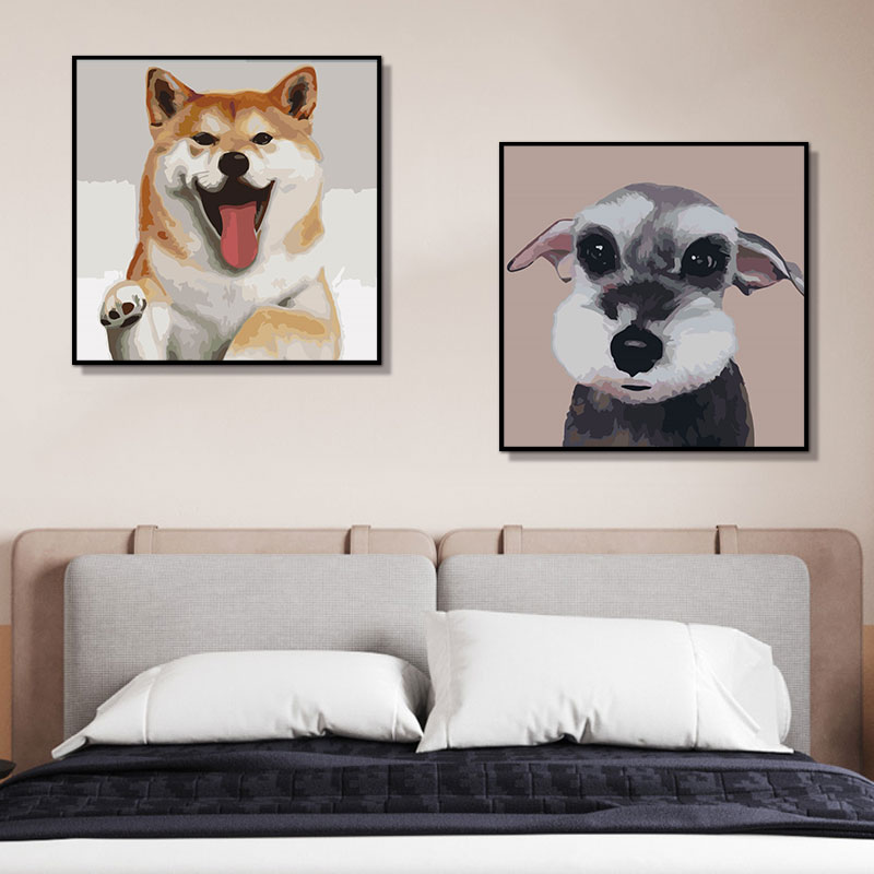 猫咪狗狗定制diy数字油画手绘填色油彩画宠物小动物儿童手工画