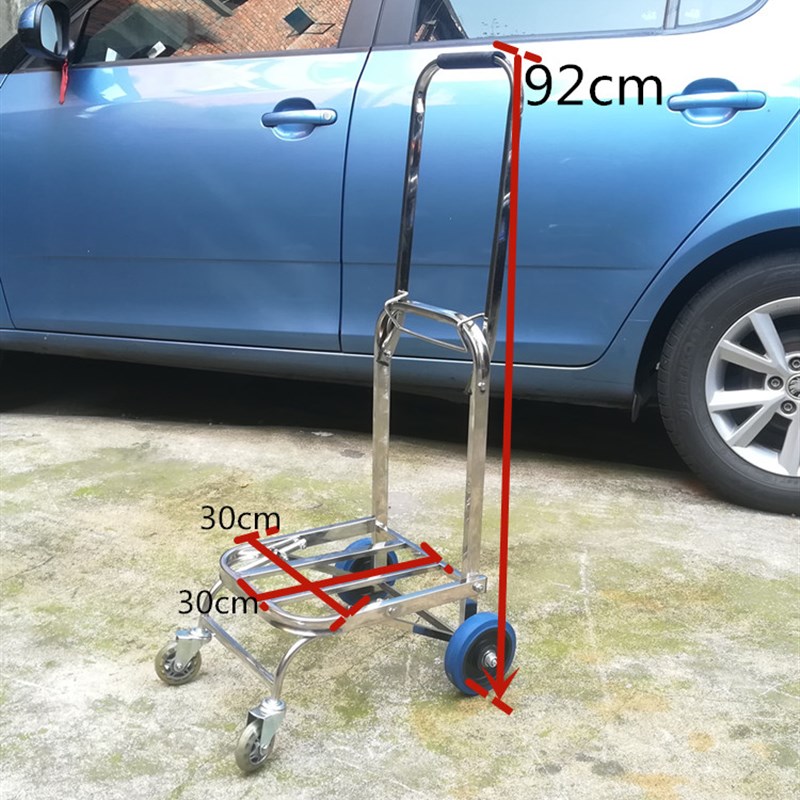 不锈钢便携行李车折叠购物车手拉车拉货车拖车手推车买菜车拉杆车