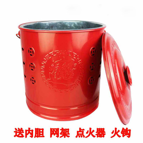 防烧黑内胆加厚不锈钢烧纸钱桶烧金桶拜神焚化焚烧炉元宝聚宝金桶