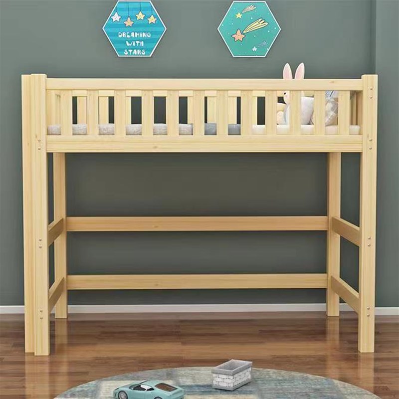 全实木高架床单上层下空上床下书桌书架一体床床儿童小户型