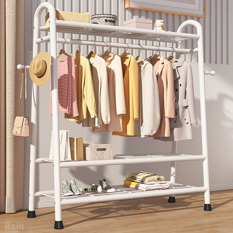 阳台晾衣架挂晒晾衣架杆落地可收缩折叠室内室外卧室多功能衣柜