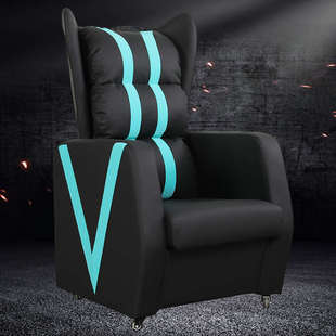 可躺椅子电竞椅网吧可艺高背皮网单人艺电脑调节家用沙发咖沙发布
