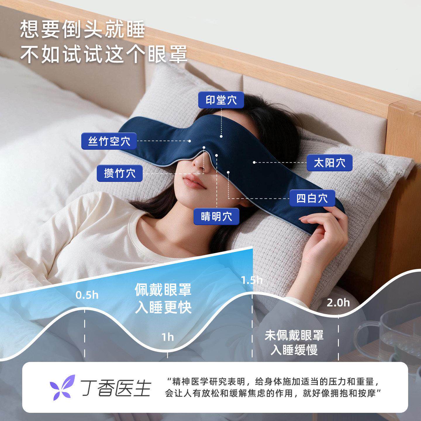重力眼罩重力助眠深度睡眠专用男不压眼安睡办公眼室遮光罩神器女