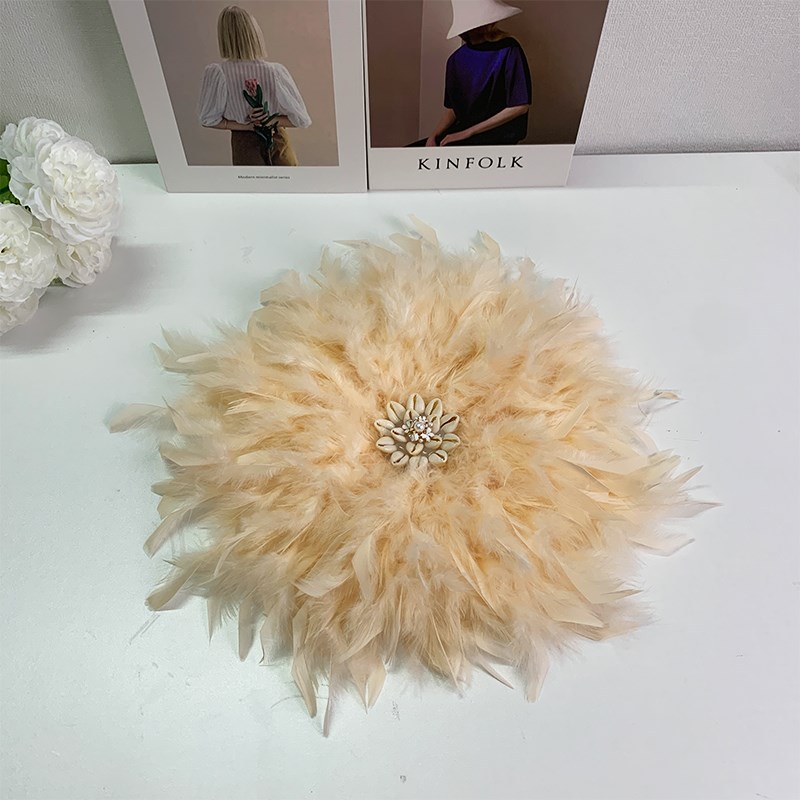 香槟色羽毛墙面装饰沙发背景墙壁挂件免打孔客厅玄关挂饰电表遮挡