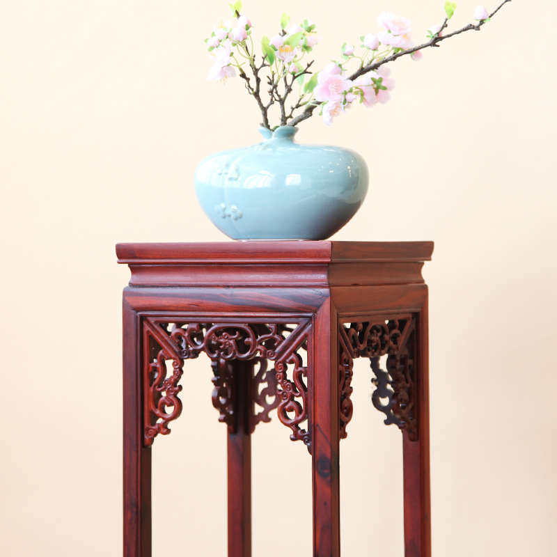 红木花架实木花几阳台花架落地绿仿古客厅盆景室内黑檀木架萝中式