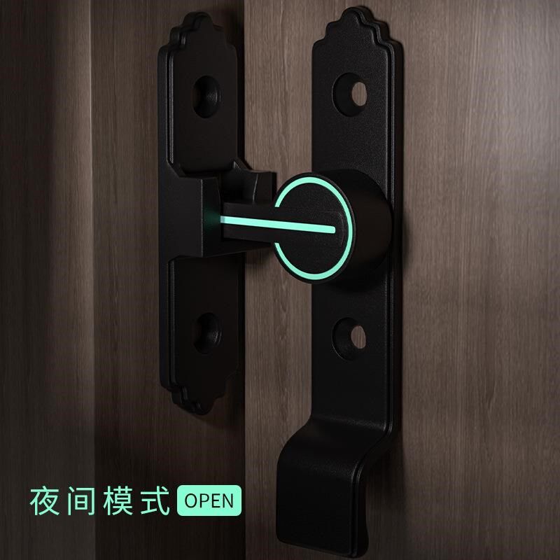 插销门栓室内免打孔门锁卫生间推拉移门卡扣老式明装房门闩锁反锁
