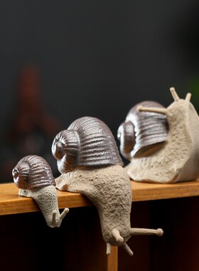 创意仿真蜗牛陶瓷摆件田园盆栽假山水族造景迷你动物微景观装饰品