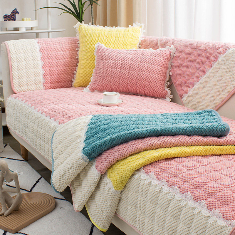 沙发垫加厚毛绒防滑纯色坐垫现代四季通用套罩巾田园秋冬季盖垫布,居家布艺,沙发垫,淘宝优惠券,粉丝福利购,淘宝优惠卷