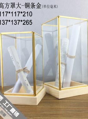几何古董玻璃罩子家居摆件防尘客厅办公室摆设样板房间桌面装饰品