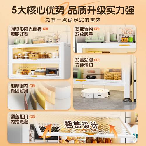 厨房钢制置物架家CF-WBLZW多用层微波炉纳箱收架烤落地防尘储物架
