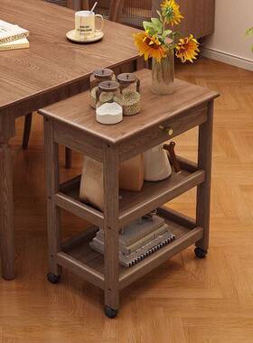 可动沙发边几实木边床桌小茶几推车置台物架头柜7637阳小移茶桌茶