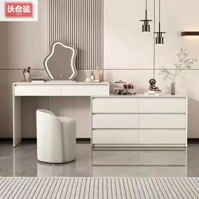 油SYG风全实木梳妆台柜一书桌体卧室化妆桌组合床奶尾斗柜斗妆台