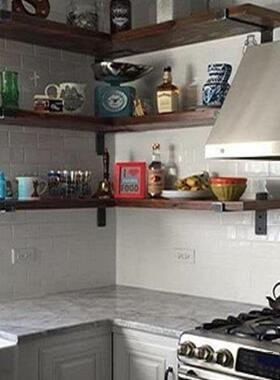 墙上置物架复古实木隔板架墙壁书挂一搁ZLB板字客厅装饰壁酒架厨