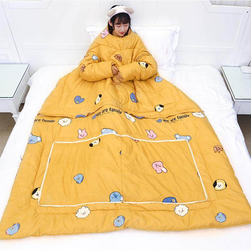 多功能懒人被暖子儿靠童防TVF成人睡袋学踢生加厚保抱枕枕可以穿