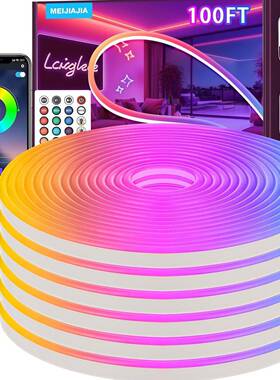 LED霓虹灯带跑马水RB10076490I性C幻彩3535RGGB防水柔性LED灯条流