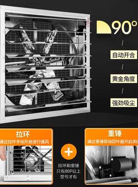 厂源头家220抽风机大功率负风机通风压排气设RGQ备工业v排风扇