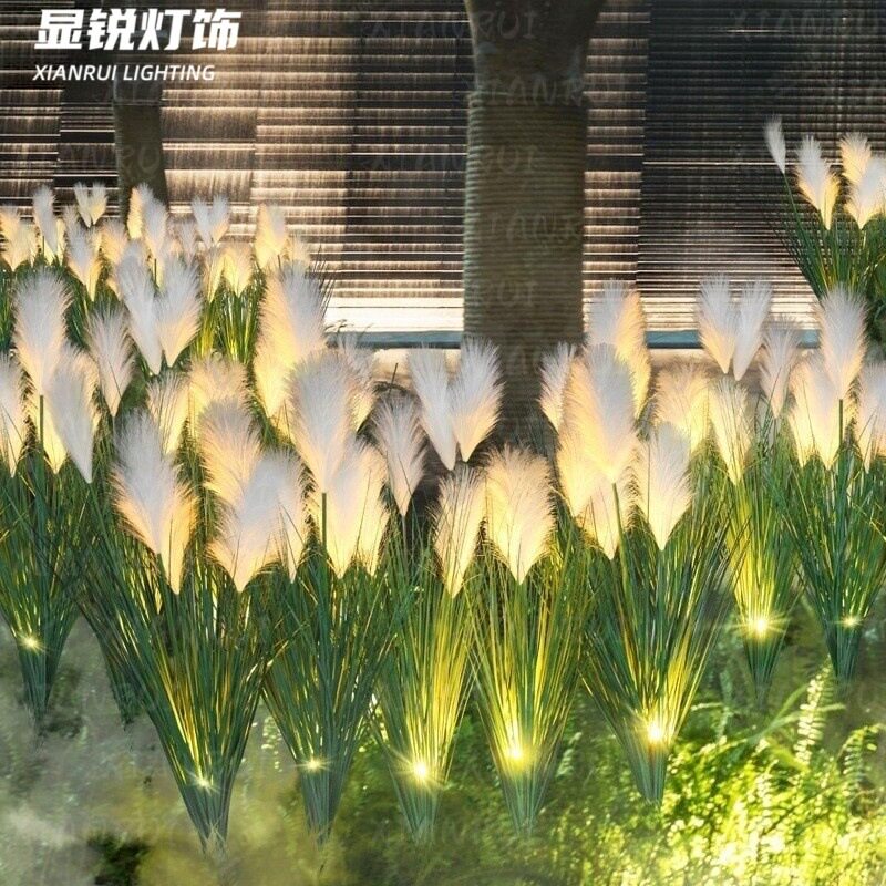 户外太阳能仿真蒲苇草景观灯
