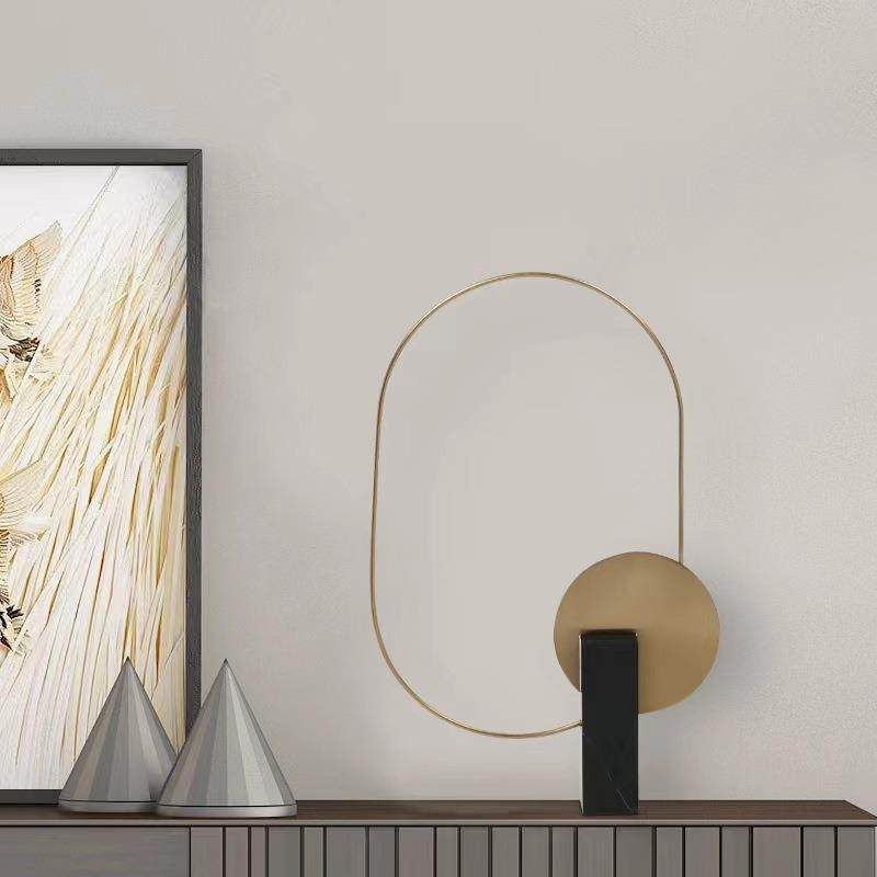 现代简ODN约几饰何铁艺金室摆属件客厅办公展示柜样板间桌面装品