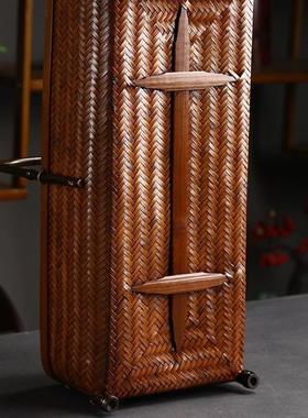 手工竹点编篮子大漆手篮复提家古桌面茶具收纳筐用水果XFR33052篮