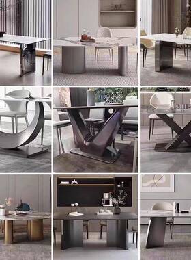 餐腿架不锈钢脚底座大理石长支桌腿餐桌台脚岩板不QLN锈桌钢桌腿