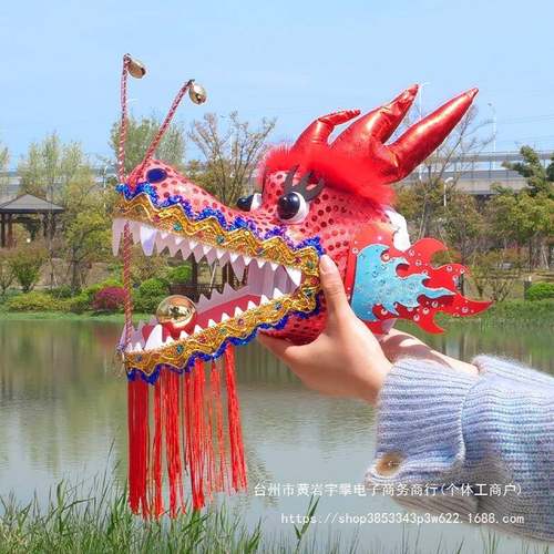 龙舞龙龙健VIW身钢架甩龙舞龙儿头舞童成人彩带空竹舞甩龙龙抖龙