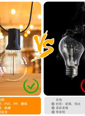 UYD户饰外庭院高压灯能串太阳G40灯串圣诞节装DLE灯