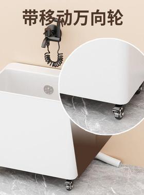 P塑料P拖把MEL免安装卫生间带墩布池阳台水池一键池台控下水轮子