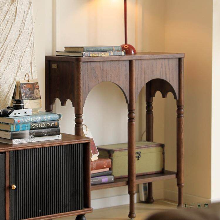 复法式古实木玄型关柜入户正户对门小中古AFS风客厅隔断柜