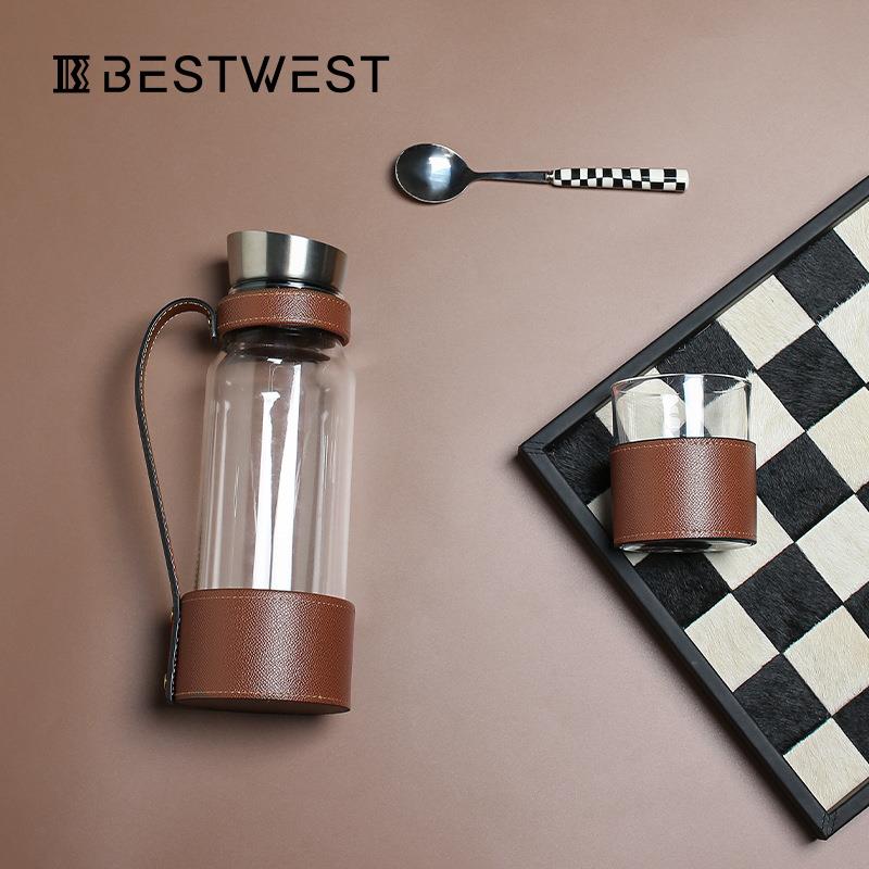 Bstest现代轻奢皮质明玻璃e冷水壶透便携式露营酒壶水IPY壶器皿