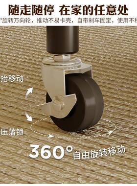 推实木可移动茶几客厅家用沙发几床圆头CHD置物架小车阳边台小桌