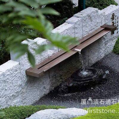 水公幕墙流水屏风司山背GGI景装饰庭池院花园假水景鱼喷泉造景观