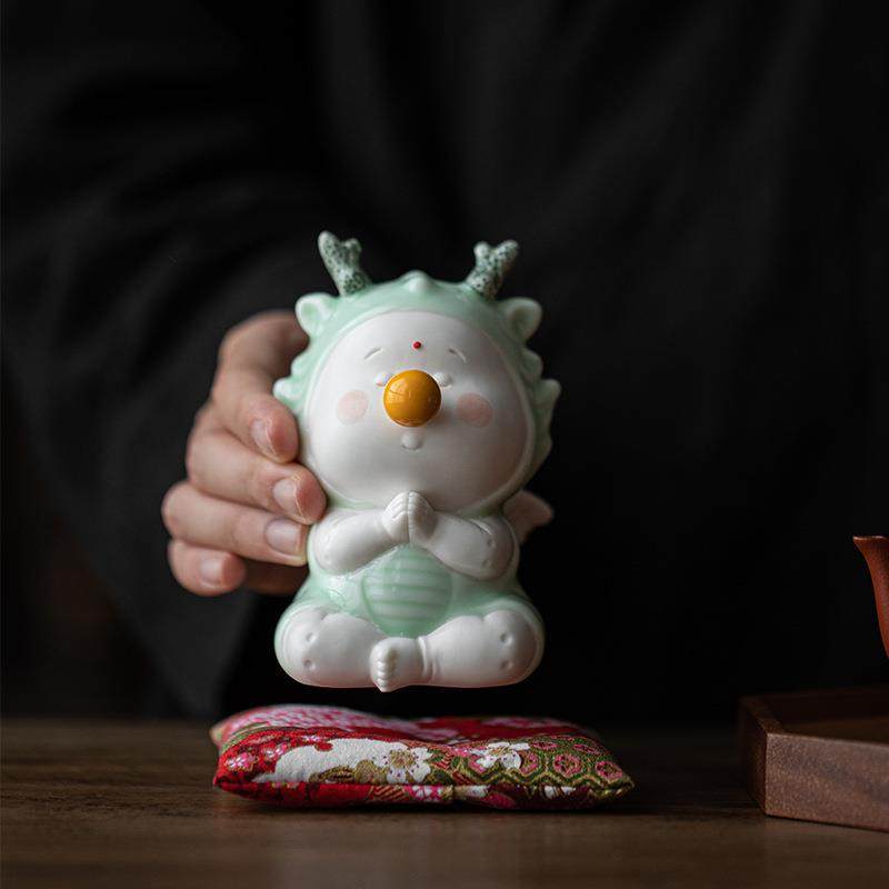 创意潮玩吹泡泡ZUB龙茶摆件宠爱卡通生肖龙茶茶玩茶桌装可饰吉道