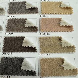 丝真丝蚕兔绒加厚长毛双面YKY套色羊绒面料双秋冬大衣外长毛