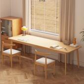 台双人书桌长条桌木腿靠窗靠墙窄桌子公FEO桌电脑实桌工作办家用