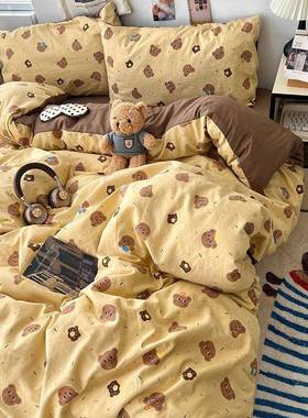 水套洗类棉四件套印花A床单被小清新单人学生宿三件舍套TZP双人家