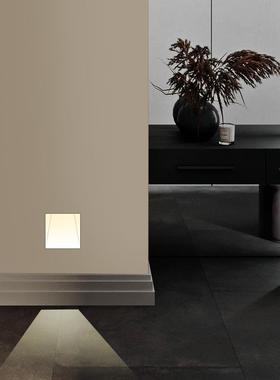 无框嵌楼JTP入式人体感应地边脚灯智能角台阶酒店踏步梯过道墙灯