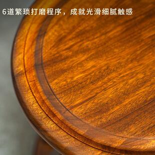 新中式乌金木实墩木鼓圆凳矮墩坐985古茶凳家用餐桌凳凳子筝凳琴